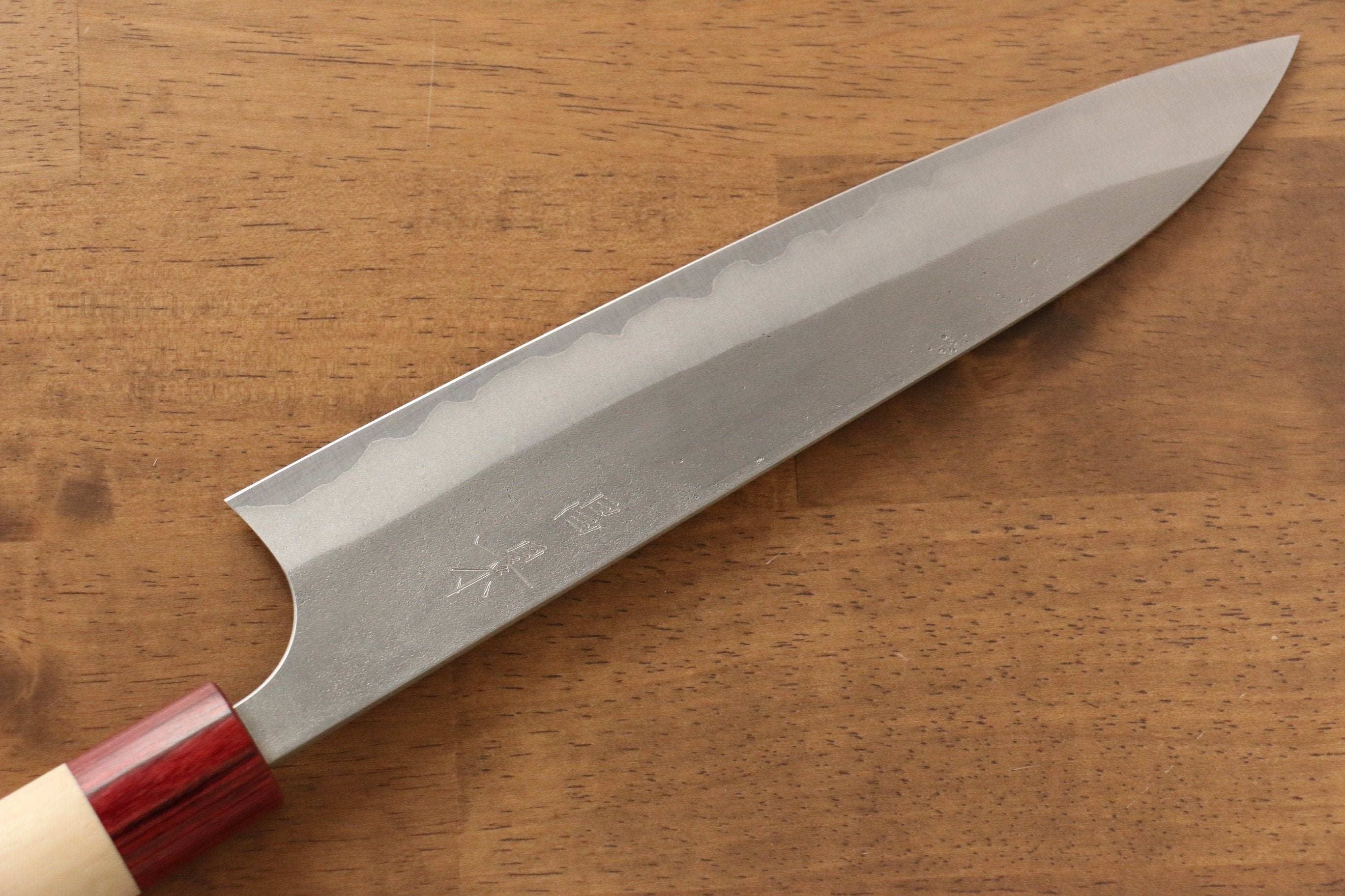 Masakage Yuki White Steel No.2 Nashiji Gyuto 210mm Japanese Chef Knife with Magnolia Handle - Perfect for Sushi, Meat Cutting & Professional Kitchen Use