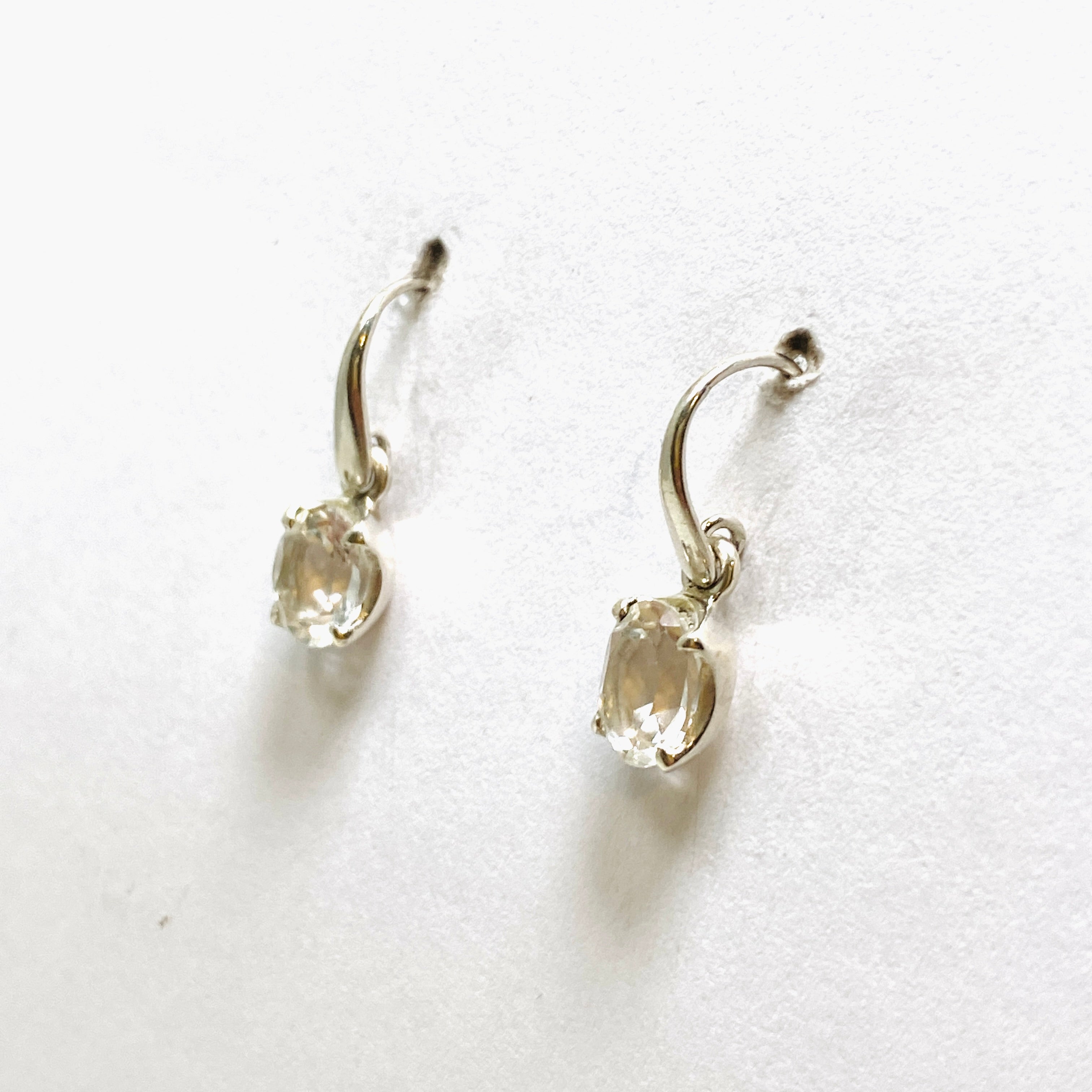 Clear Quartz Oval Faceted Earrings for Women - Elegant Crystal Stud Earrings for Everyday Wear & Special Occasions | PEGJ214