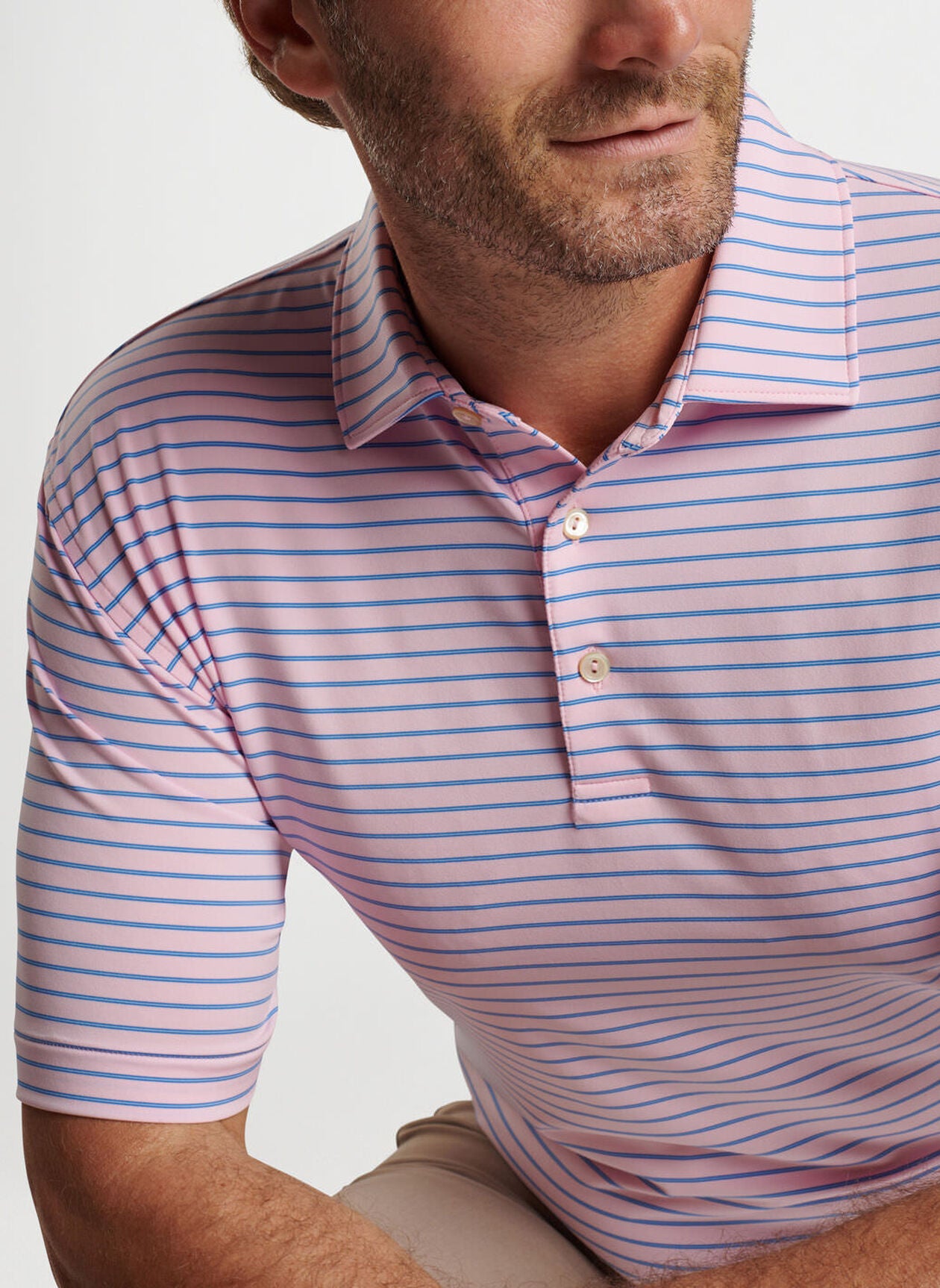 PETER MILLAR Men's Drum Performance Short Sleeve Polo Shirt - Moisture Wicking, Breathable Fabric for Golf, Tennis & Casual Wear