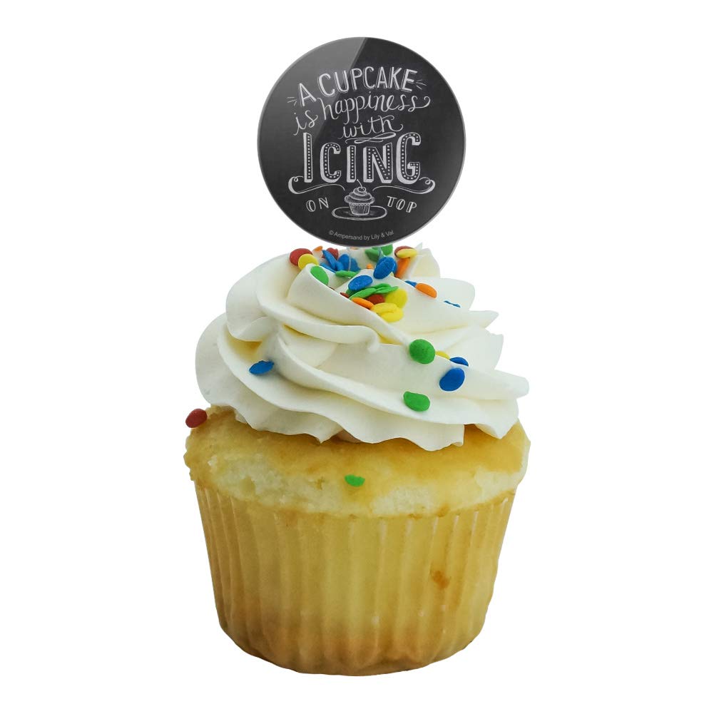 6-Pack Cupcake Toppers & Picks - Decorative Icing Cupcake Decorations for Birthday Parties, Baby Showers & Special Events