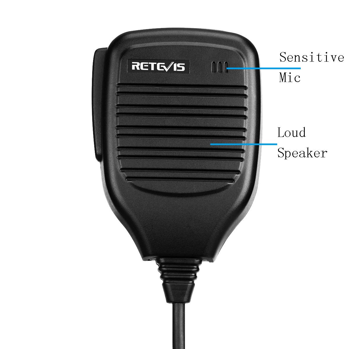Retevis 2-Pin Shoulder Speaker Mic for Walkie Talkies - Compatible with Retevis RT22, RT21, RT68, RT22S, H-777, RB29, RT86 & More - Durable Hands-Free Communication for Construction, Security, and Outdoor Activities (2 Pack)