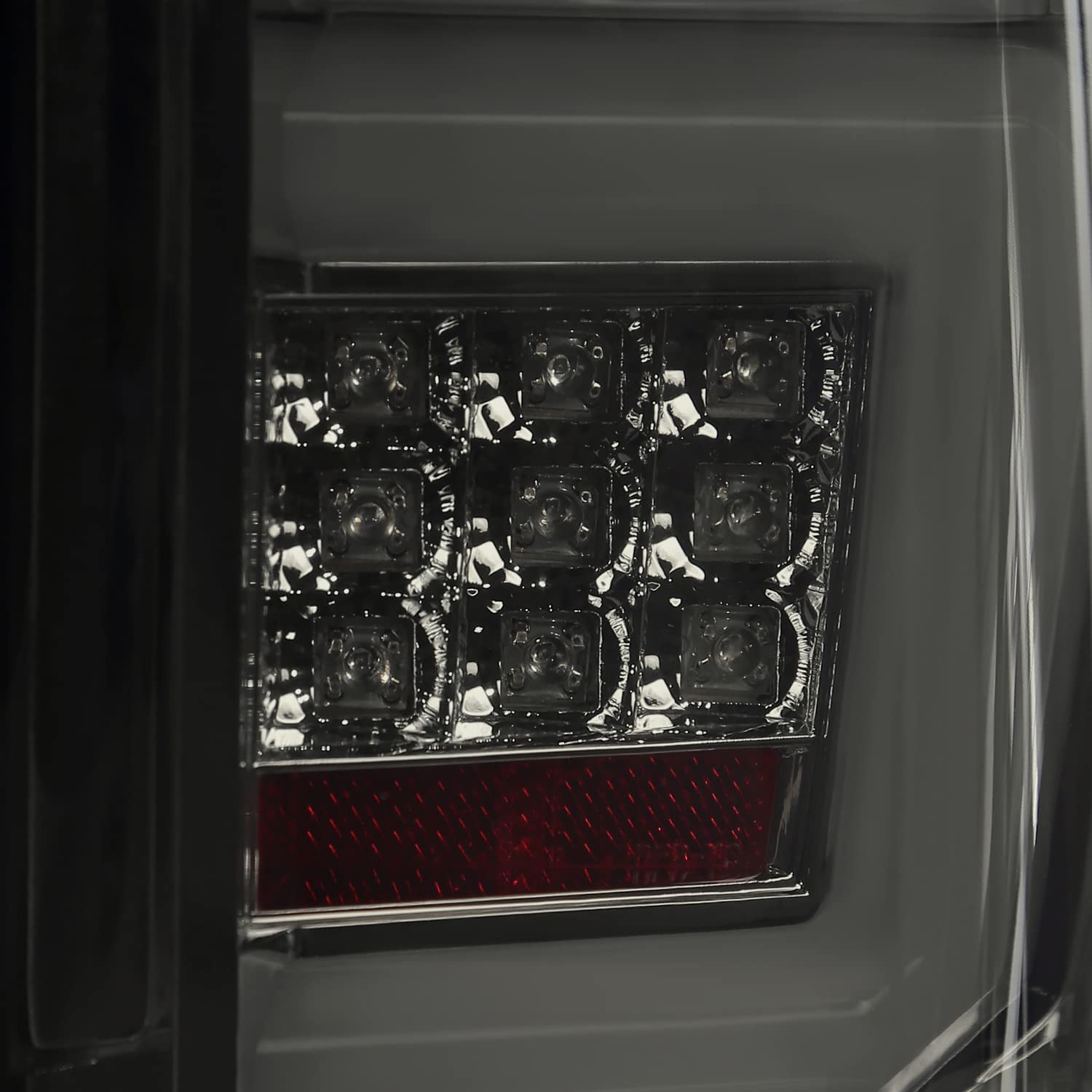 Spec-D Tuning LED Smoke Tail Lights with Light Bar for 2009-2014 Ford F150 - Left & Right Pair Assembly - Upgrade Your Truck's Style & Night Visibility for Safer Driving