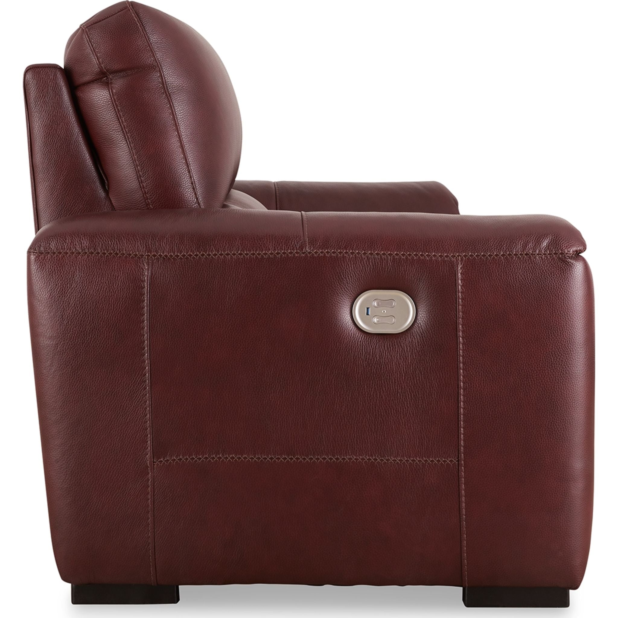 Alessandro Power Reclining Sofa in Garnet Red - Modern Leather Sectional Couch with USB Charging - Perfect for Living Room, Home Theater, and Family Gatherings