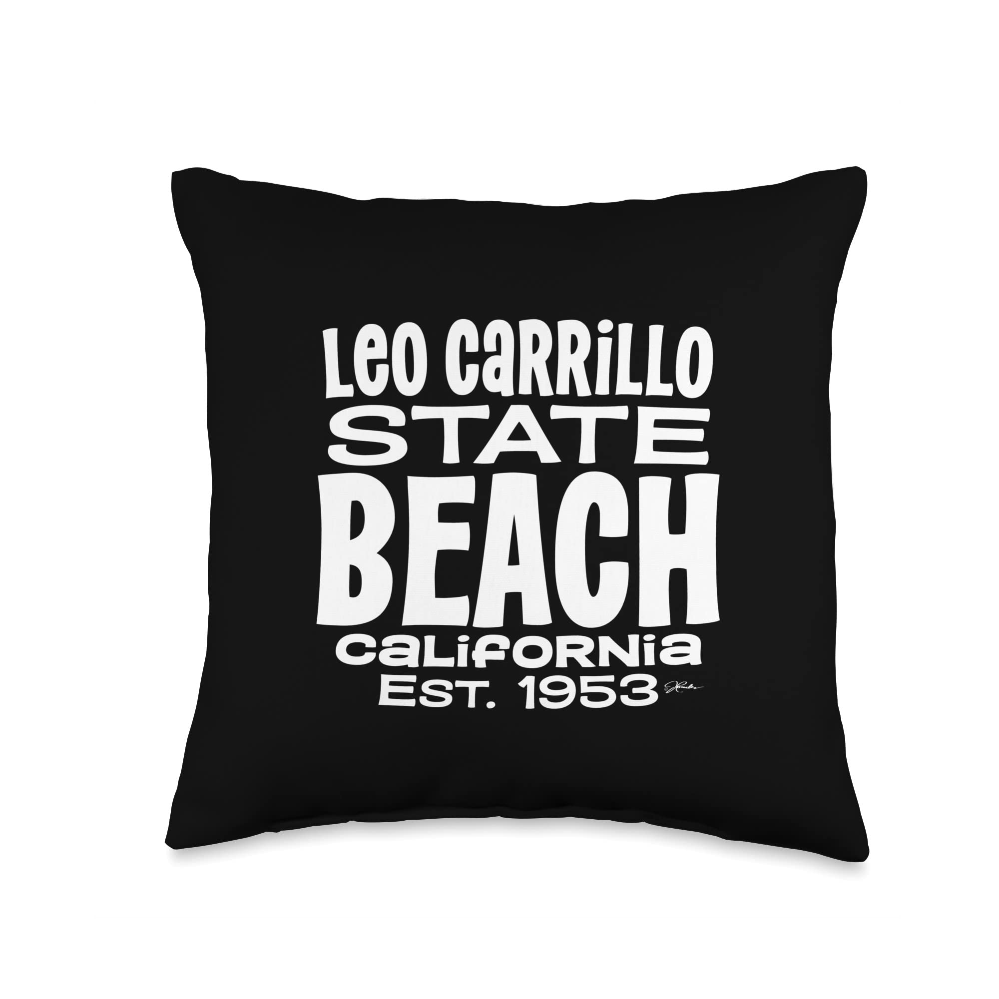 California Coastal Decor - Leo Carrillo State Beach Throw Pillow for Sofa, Bed & Outdoor Patio - Ocean Inspired Home Accent