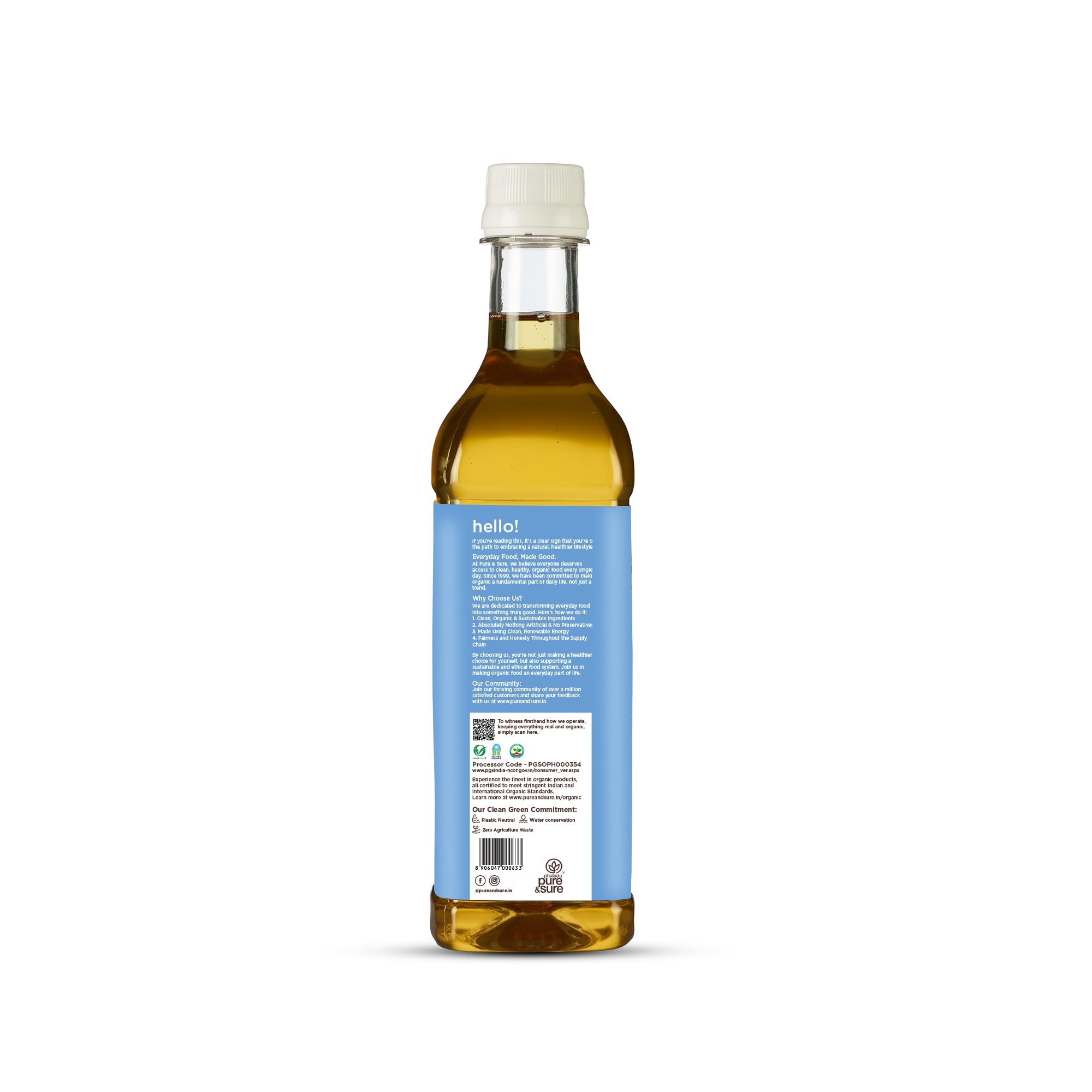 Phalada Pure & Sure Organic Cold-Pressed Castor Oil for Hair Growth & Skin Care - 8.5oz (250ml) - Natural Moisturizer for Eyelashes, Eyebrows & Scalp | Vegan, Hexane-Free & USDA Certified