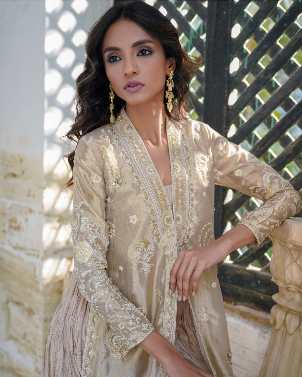 Stylish Anam Crushed Anarkali and Jacket Set for Women | Elegant Ethnic Outfit | Perfect for Weddings, Parties & Festive Occasions