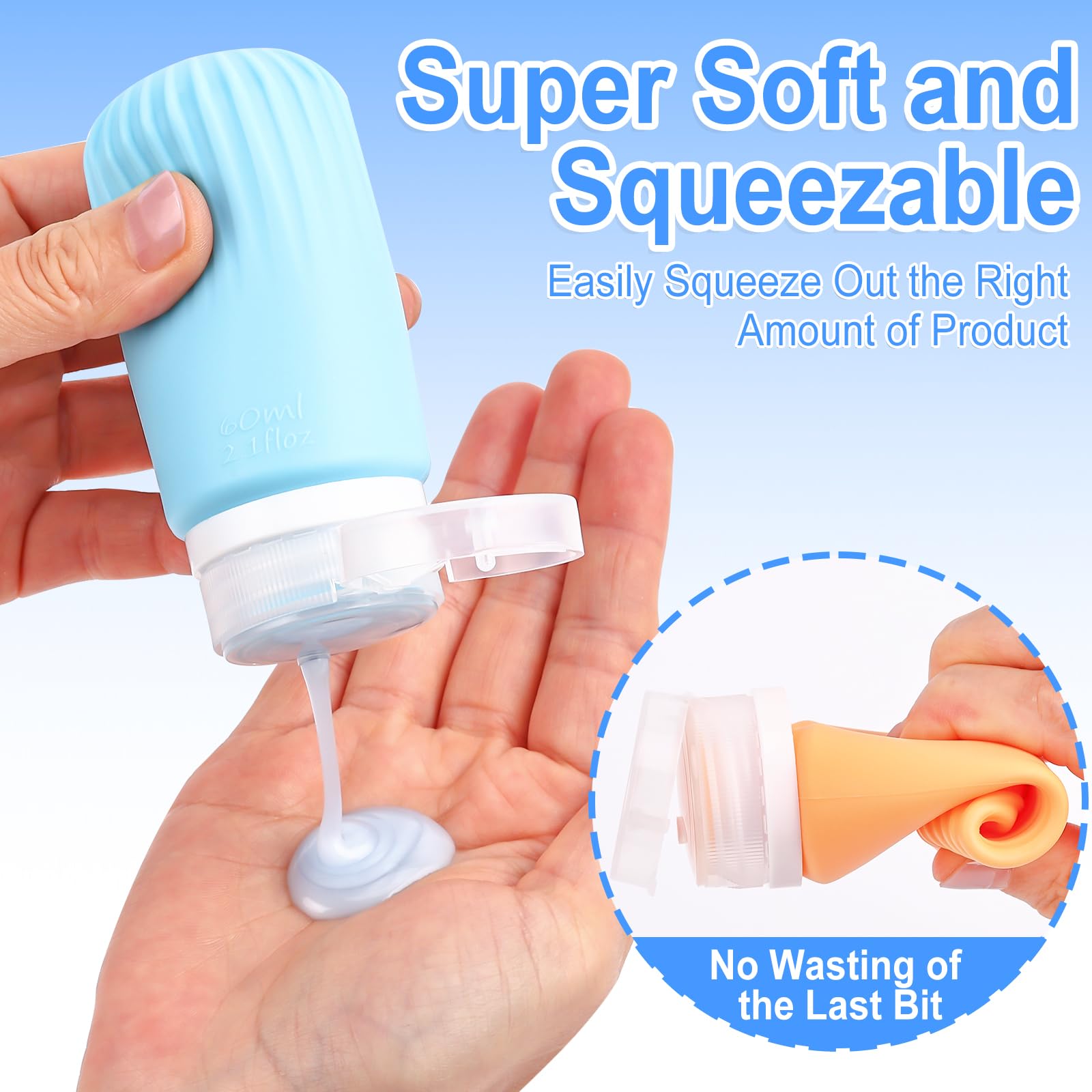 28-Pack TSA Approved Leak Proof Travel Bottles Set - Squeezable Silicone Toiletry Containers for Shampoo, Conditioner, Lotion & Creams | Perfect for Air Travel, Camping & Gym Essentials