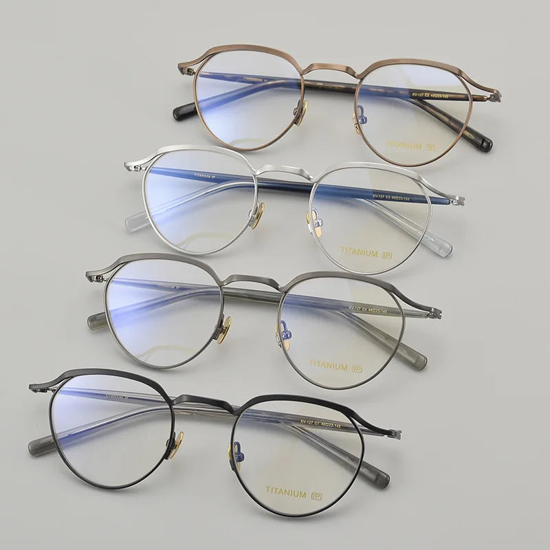 Stylish Black Unisex Full Rim Round Titanium Eyeglasses KV127 - Perfect for Work, Reading & Fashion Accessories