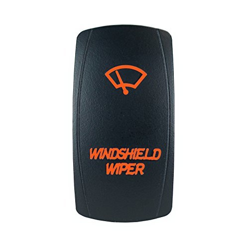 12V 20A Laser Backlit Orange Rocker Switch with LED Light for Windshield Wiper - On/Off Control for STV Motorsports, Boats, RVs & Off-Road Vehicles