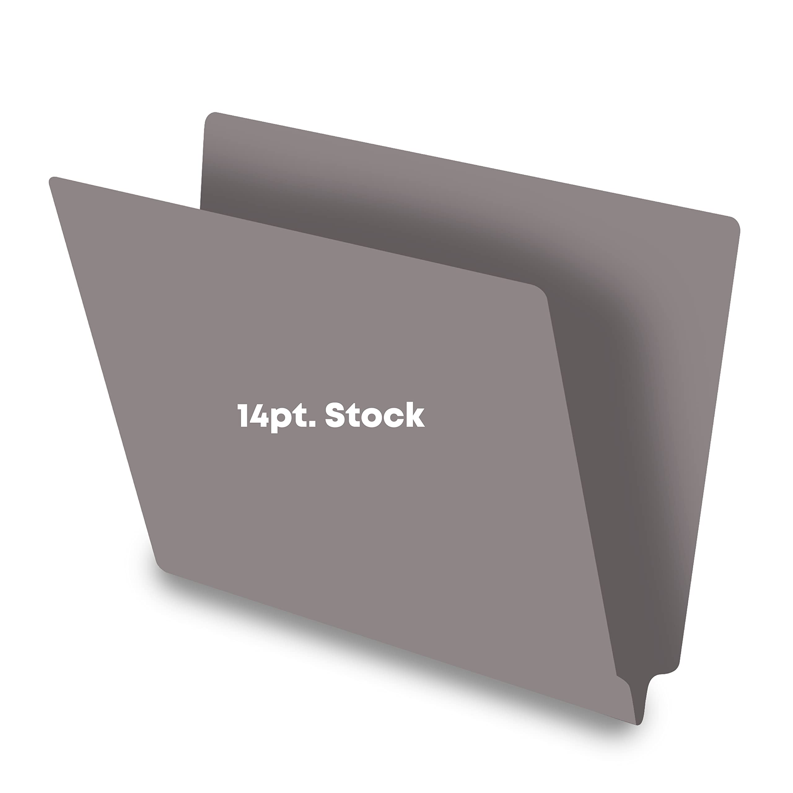 Premium Gray Legal Size File Folders - 14pt Reinforced End Tab Folders for Office, Medical & Legal Use - Pack of 250 - Organize Documents, Patient Records & Legal Files