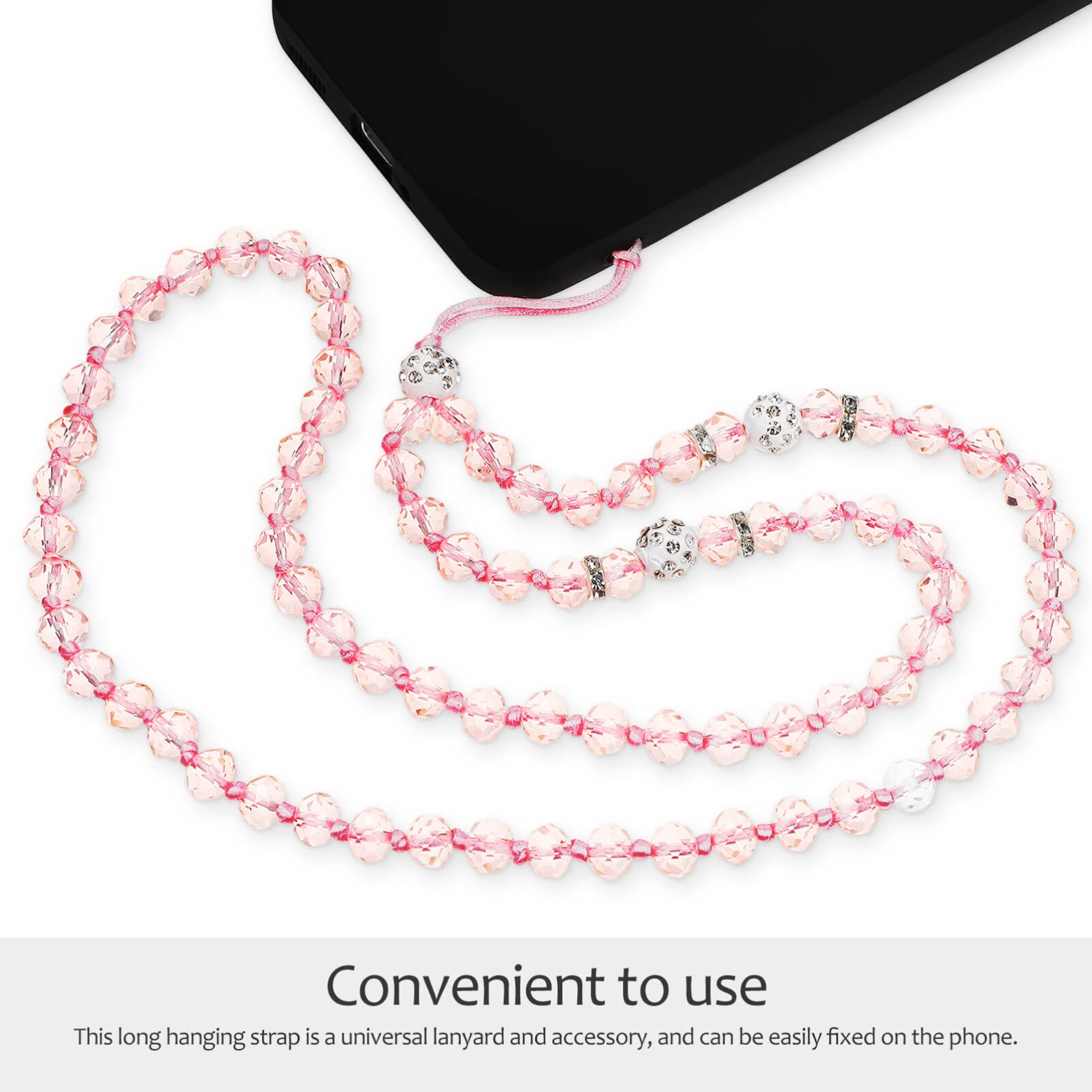 Gatuida 2-Pack Crystal Beaded Phone Lanyard & Wrist Strap - Bling Charm for iPhone, Samsung & Smartphones - Perfect for Parties, Concerts & Everyday Use