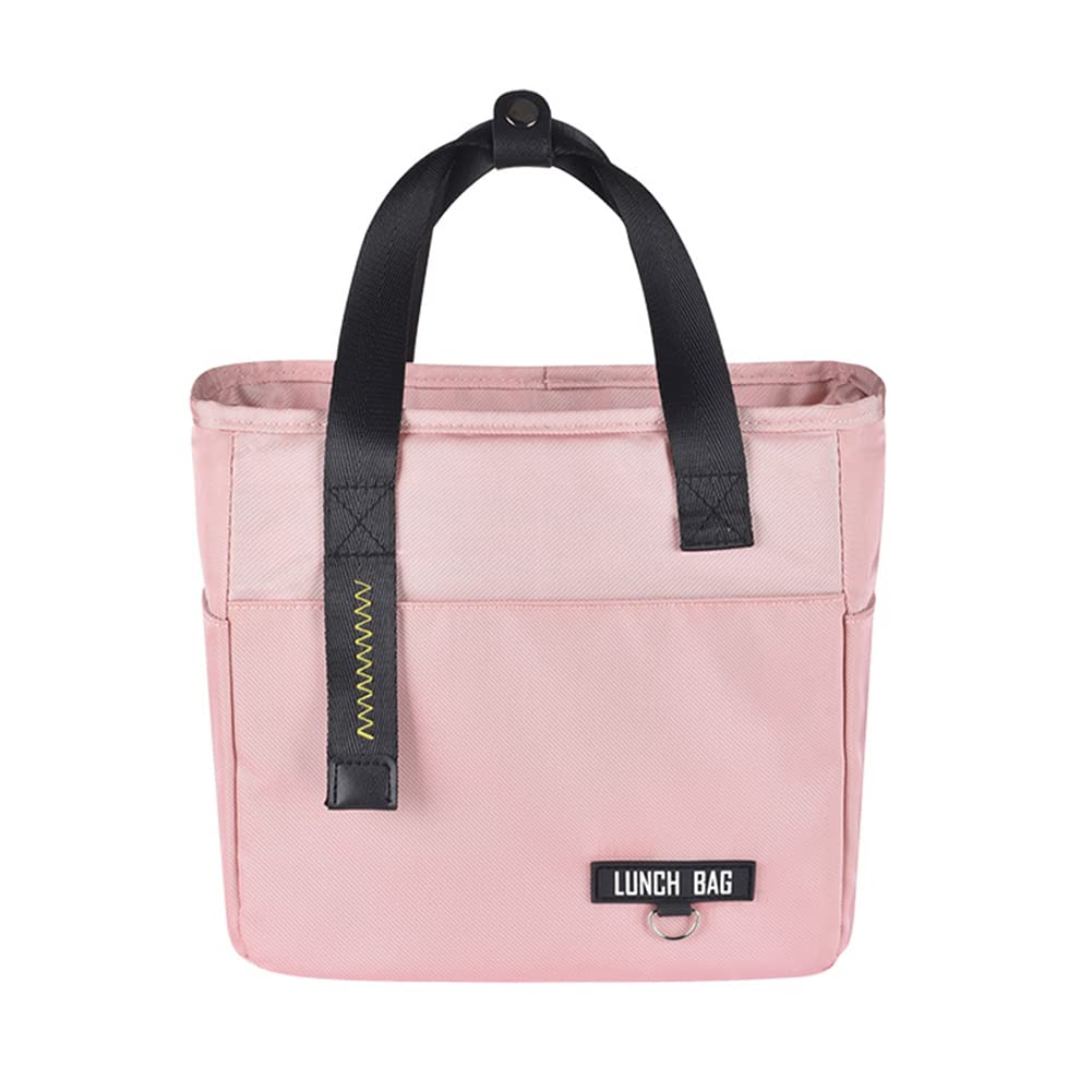 Insulated Reusable Lunch Bag for Women - Leakproof Tote with Side Pockets for Work, School, Picnic | Perfect for Office Meals, Student Lunches & Outdoor Dining (Pink)