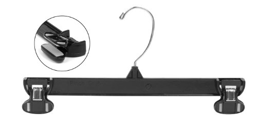 Durable Black Plastic Clothes Hangers for Pants & Skirts - 30 Pack | Space-Saving Closet Organizer for Wardrobe & Laundry Room