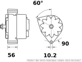 MAHLE AAK4713 Letrika (Iskra) Alternator 14V 95Amp - High Performance Car Alternator Replacement for Smooth Electrical System - Perfect for Automotive Repair & Vehicle Maintenance