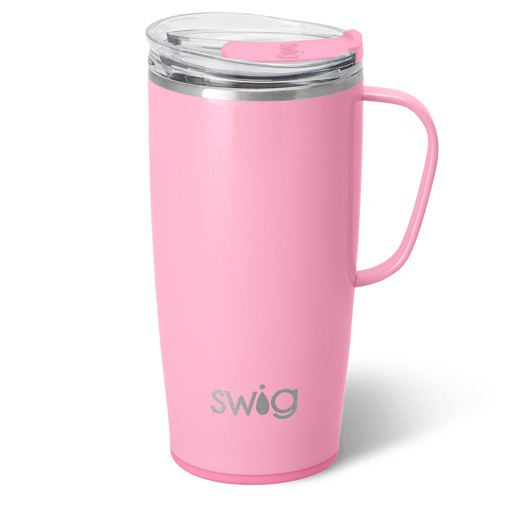 22oz Shimmer Bubblegum Insulated Travel Mug - Leak-Proof Stainless Steel Tumbler with Lid for Coffee, Tea & Cold Drinks - Perfect for Commuting, Camping & Office Use