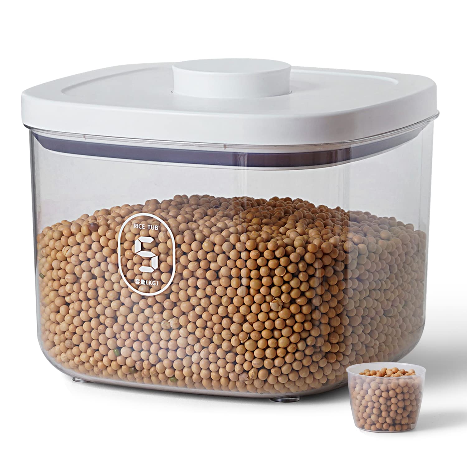 10 Lbs Airtight Food Storage Container with Measuring Cup - Kitchen Pantry Organizer for Rice, Cereal, Flour & Dry Goods | Perfect for Meal Prep & Bulk Food Storage