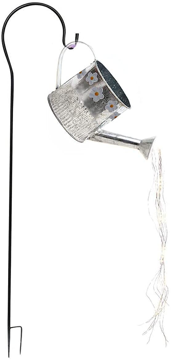 Outdoor Garden Decor LED Starry Sky Watering Can Lights - Metal Lawn Lamp with LED Light Strip for Patio, Yard, and Landscape Decoration