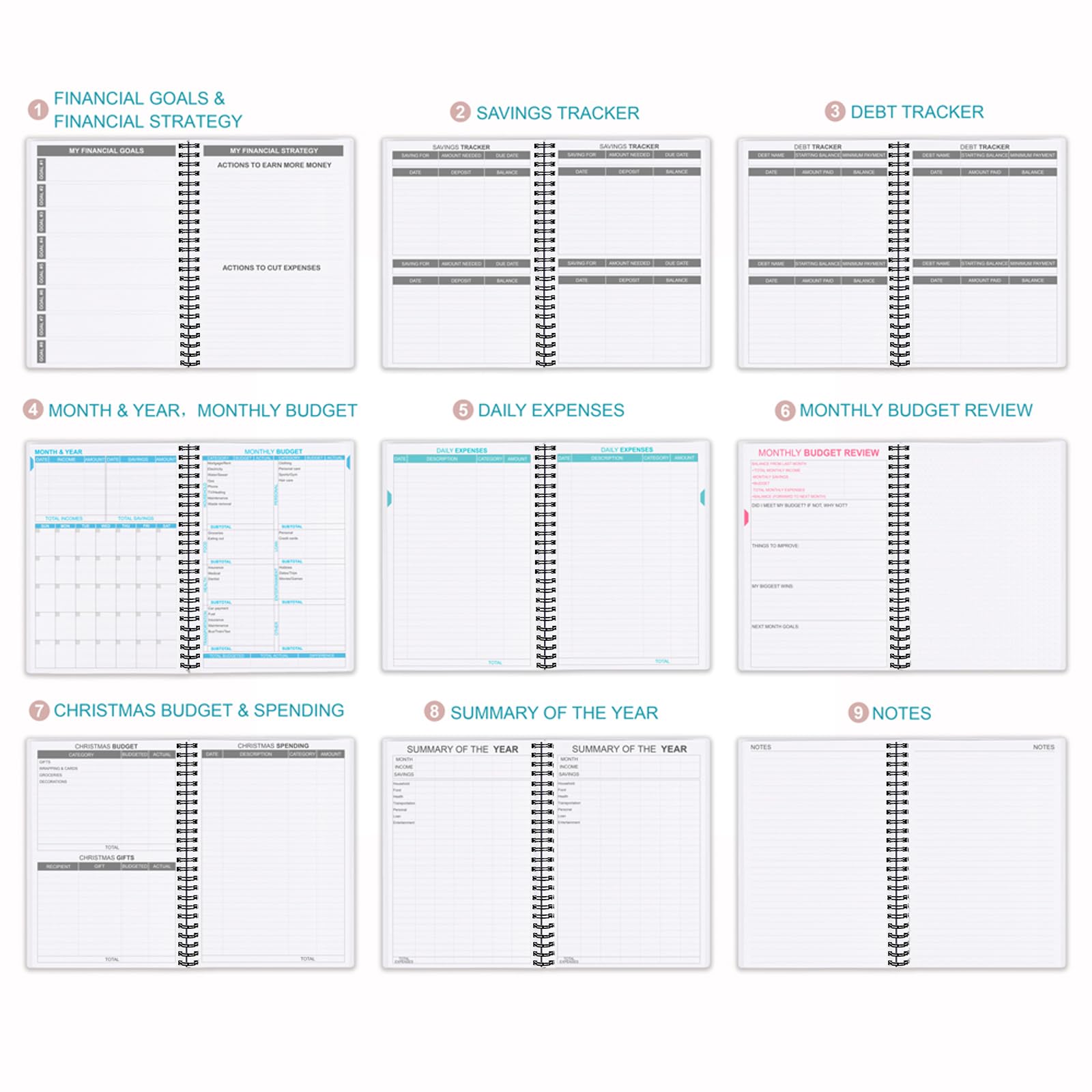 2025 Monthly Budget Planner - 12-Month Financial Organizer with Expense Tracker | 5.8