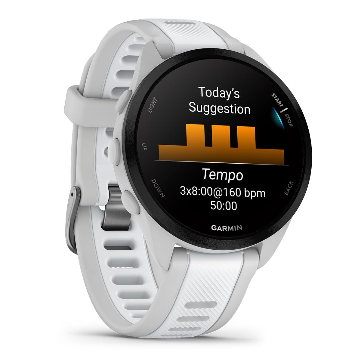 PlayBetter Garmin Forerunner 165 Music (Mist Gray/Whitestone) GPS Running Smartwatch Bundle with AMOLED Touchscreen & 11-Day Battery - Includes Screen Protectors, Wall Adapter & Case - Perfect for Marathon Training, Outdoor Running & Fitness Tracking