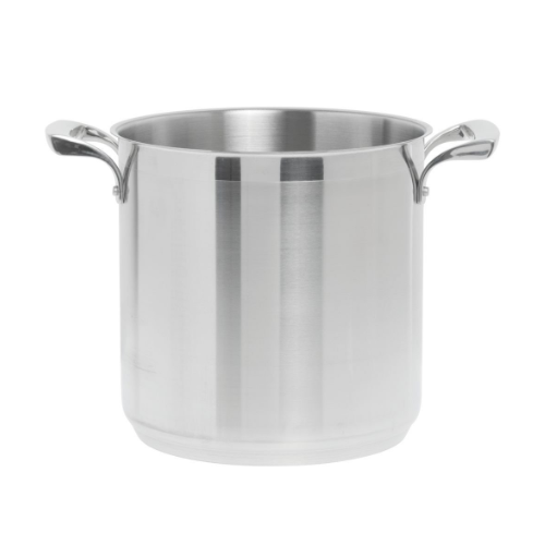 Browne 5723908 Thermalloy 8.3 Quart Stainless Steel Stock Pot with Lid - Perfect for Soups, Stews, and Large Batch Cooking