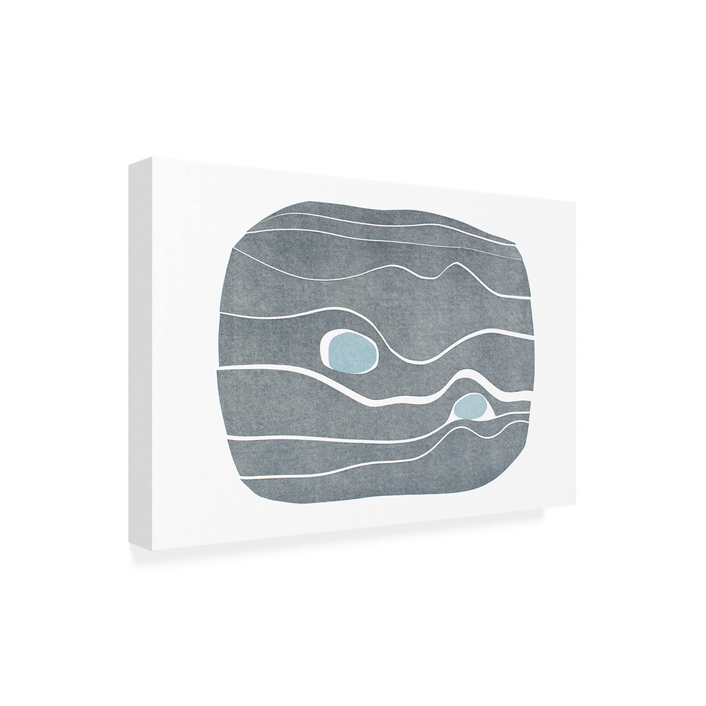 Rob Delamater 'River Stones IX' Canvas Wall Art Print - Modern Abstract Nature Painting for Living Room, Bedroom & Office Decor