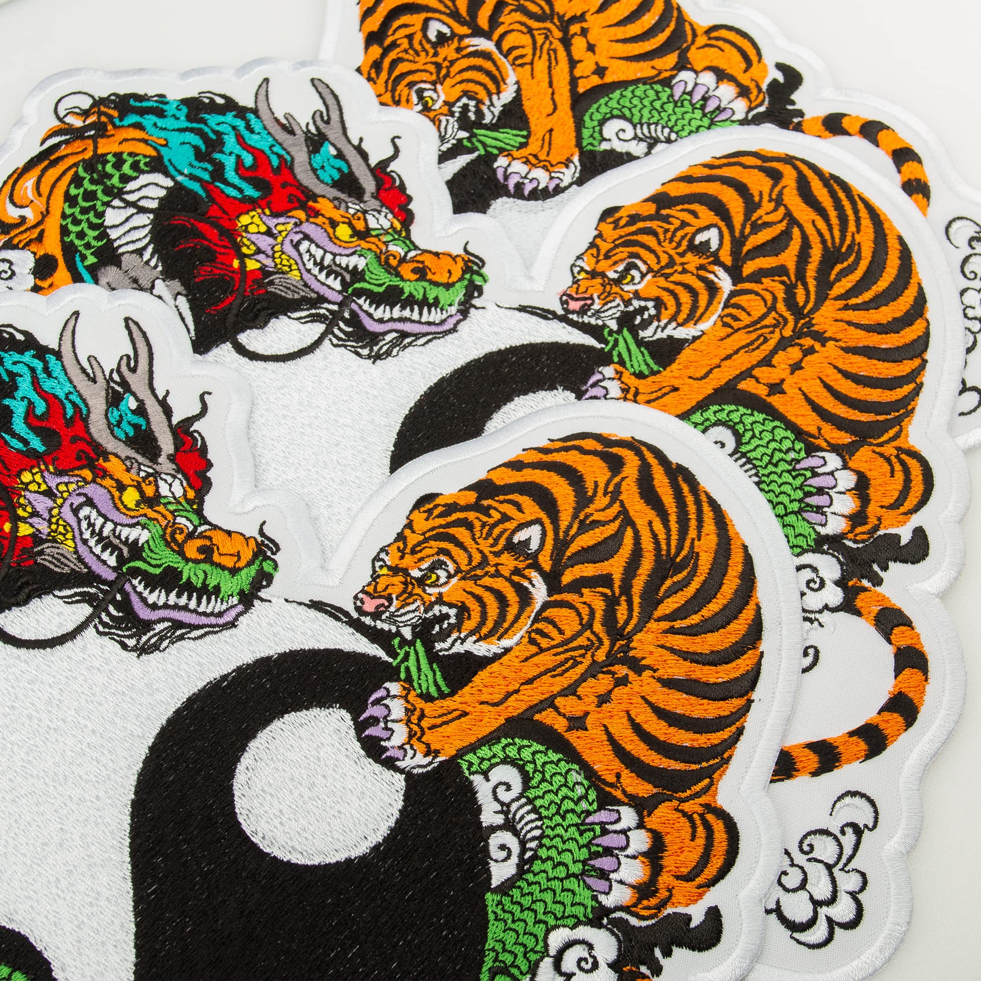 Yin Yang Dragon Tiger Embroidered Iron On Patch 8