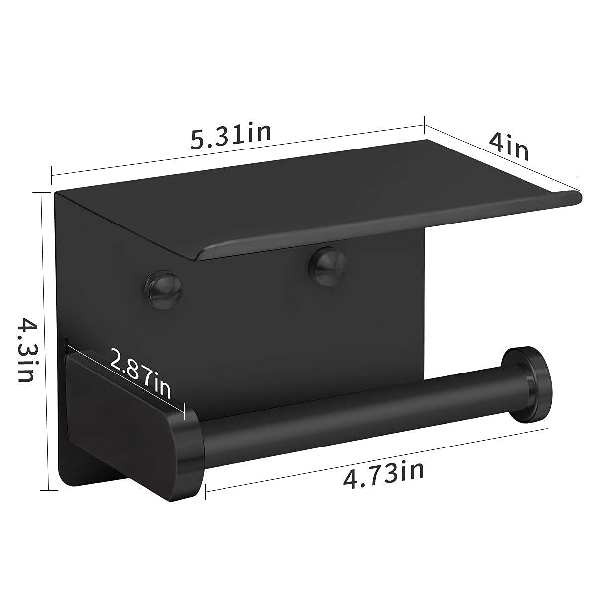VAEHOLD 6-Pack Adhesive Toilet Paper Holder with Shelf - Space-Saving Bathroom Organizer for Small Spaces, RVs & Apartments