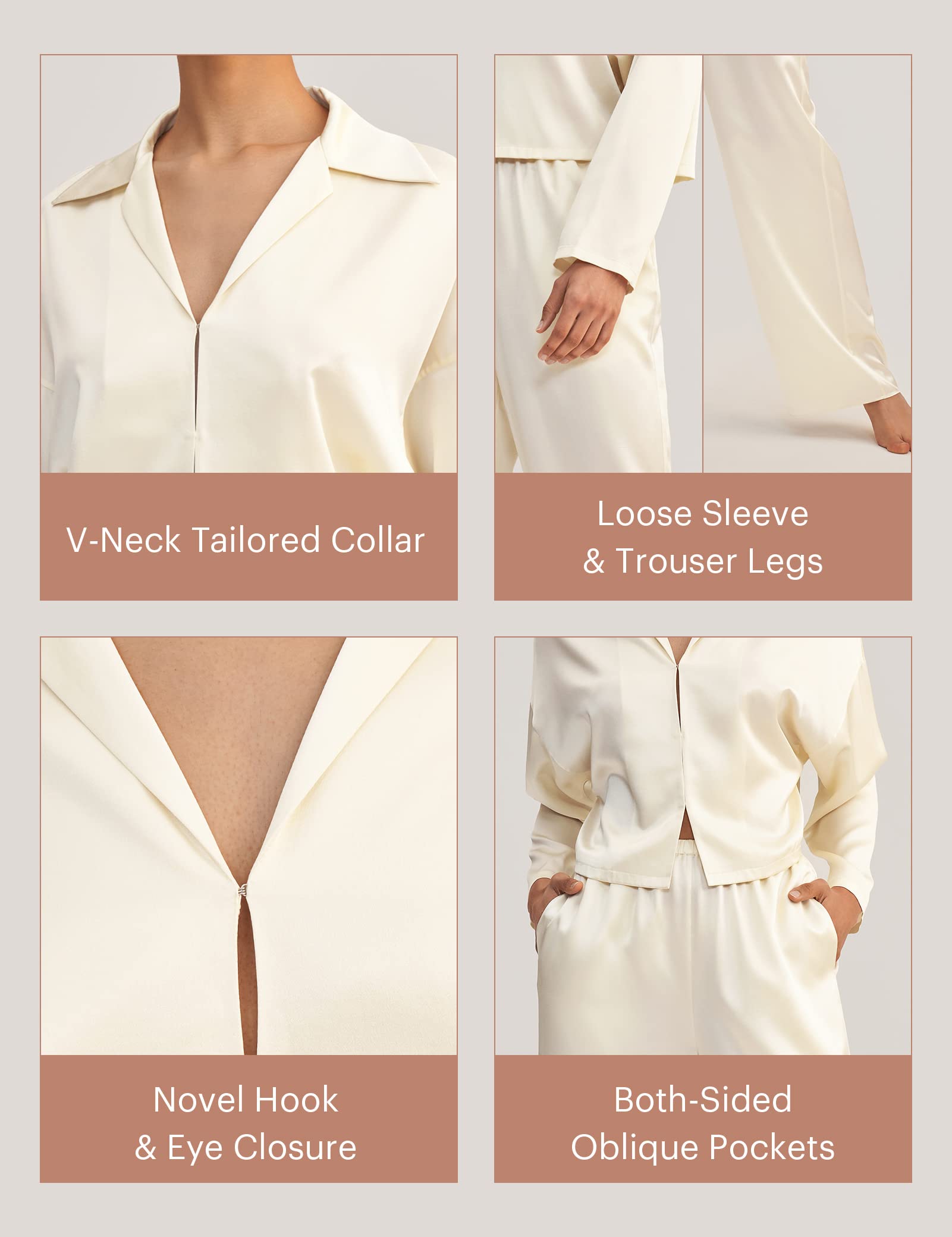 Luxury LilySilk 100% Pure Mulberry Silk Pajama Set for Women - Soft & Breathable 2-Piece Sleepwear - Perfect for Relaxing at Home, Spa Days & Gift Giving