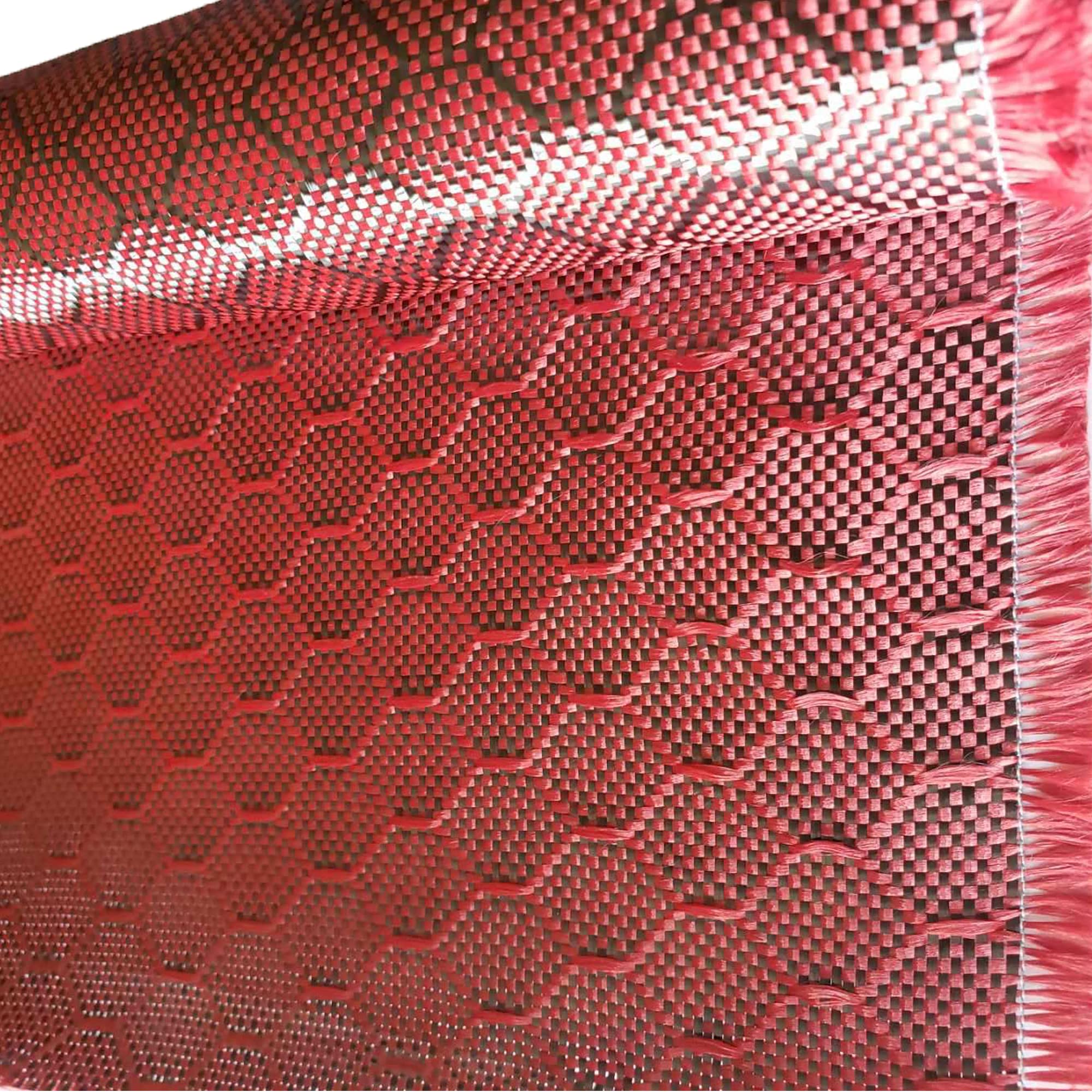 KARBXON Carbon Fiber Beehive Weave Fabric - 1 Meter Wide (39.8 in) - 3K 240g/m² - Red - 5ft to 10ft Rolls - High-Tech Fiber Cloth for Automotive Repair, Boat Restoration & DIY Projects