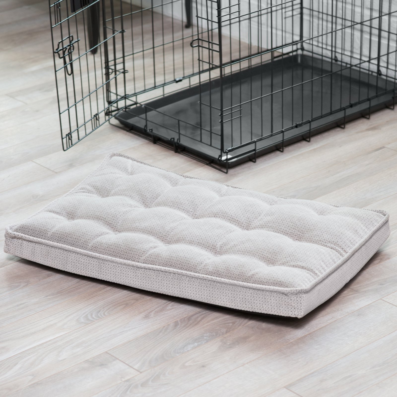 Premium Orthopedic Dog Bed for Medium Dogs - Bowser's Luxury Crate Mattress with Chocolate Bones Design - Perfect for Crates, Kennels & Home Use