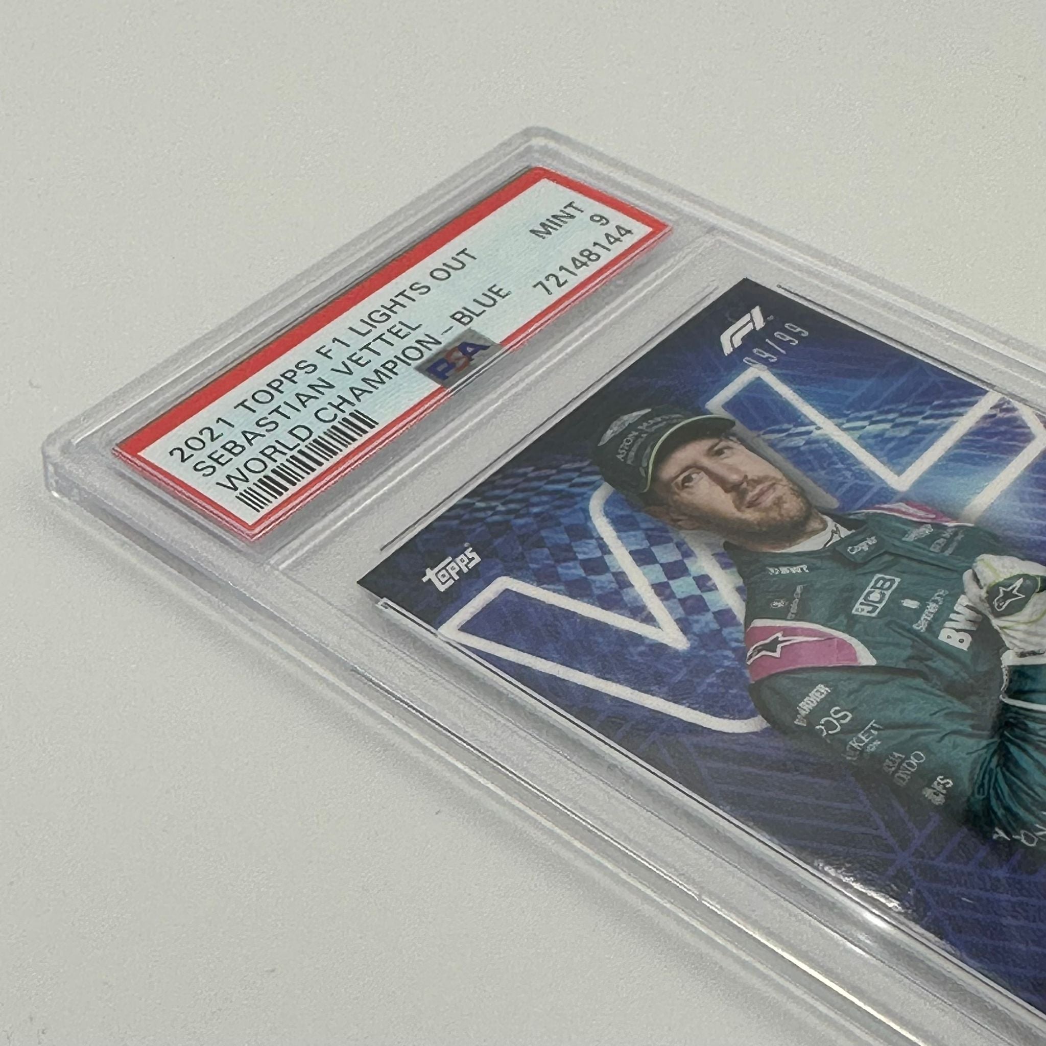 PSA 9 Graded 2009 Sebastian Vettel Formula 1 World Champion Trading Card - Rare Collectible for F1 Fans & Sports Memorabilia Enthusiasts | Perfect for Display, Investment & Racing Memorabilia Collections
