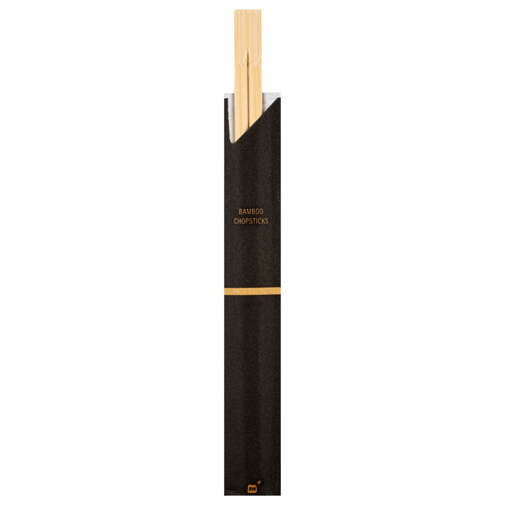 Natural Bamboo Twin Chopsticks with Paper Sleeve - 100 Count Box | Eco-Friendly, Reusable Chopsticks for Asian Cuisine, Sushi, Ramen & Home Dining