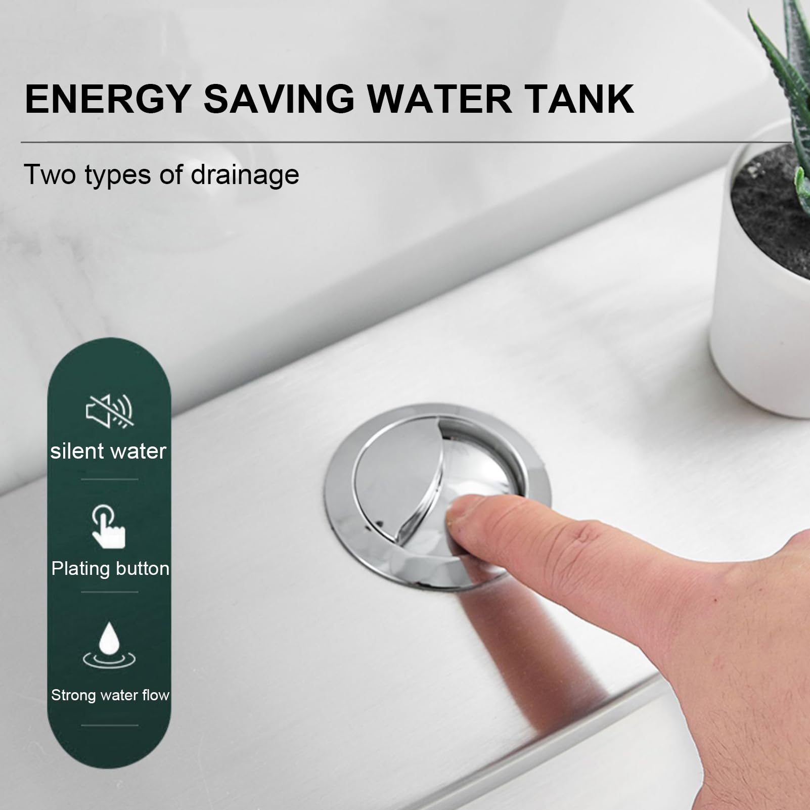 304 Stainless Steel Commercial Toilet - High Efficiency Water Saving One-Piece Toilet with Dual Flush & Soft Close, Silver Glossy Finish for Restaurants, Hotels, and Public Restrooms