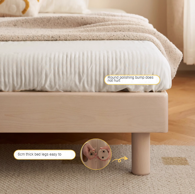 Birch Solid Wood Twin Over Full Bunk Bed - Sturdy Platform Bed Frame Without Headboard - Perfect for Kids' Room, Guest Room & Small Space Saving