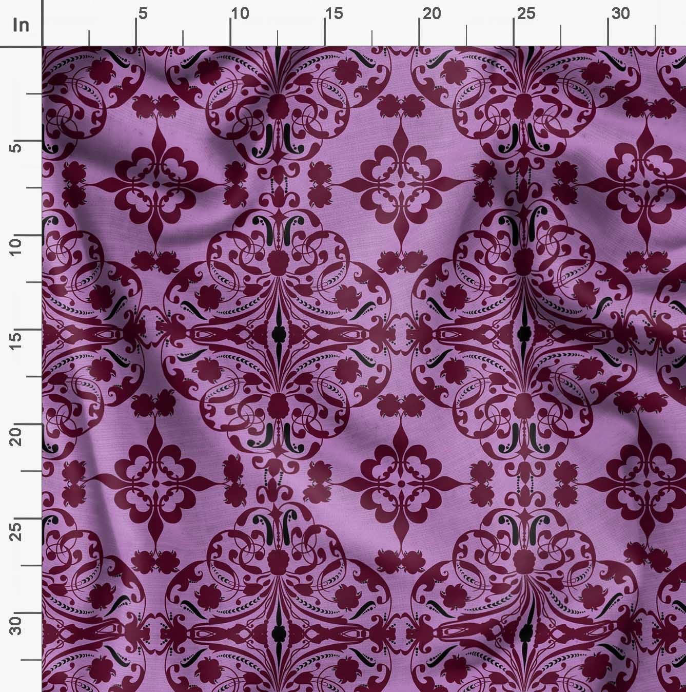 Soimoi Moss Georgette Brown Fabric by The Yard - 42 Inch Wide Moroccan Damask Print Fabric - Exotic Vibrant Patterns for Fashion Dresses, Curtains & Home Decor - Soft Flowy Material for DIY Sewing Projects
