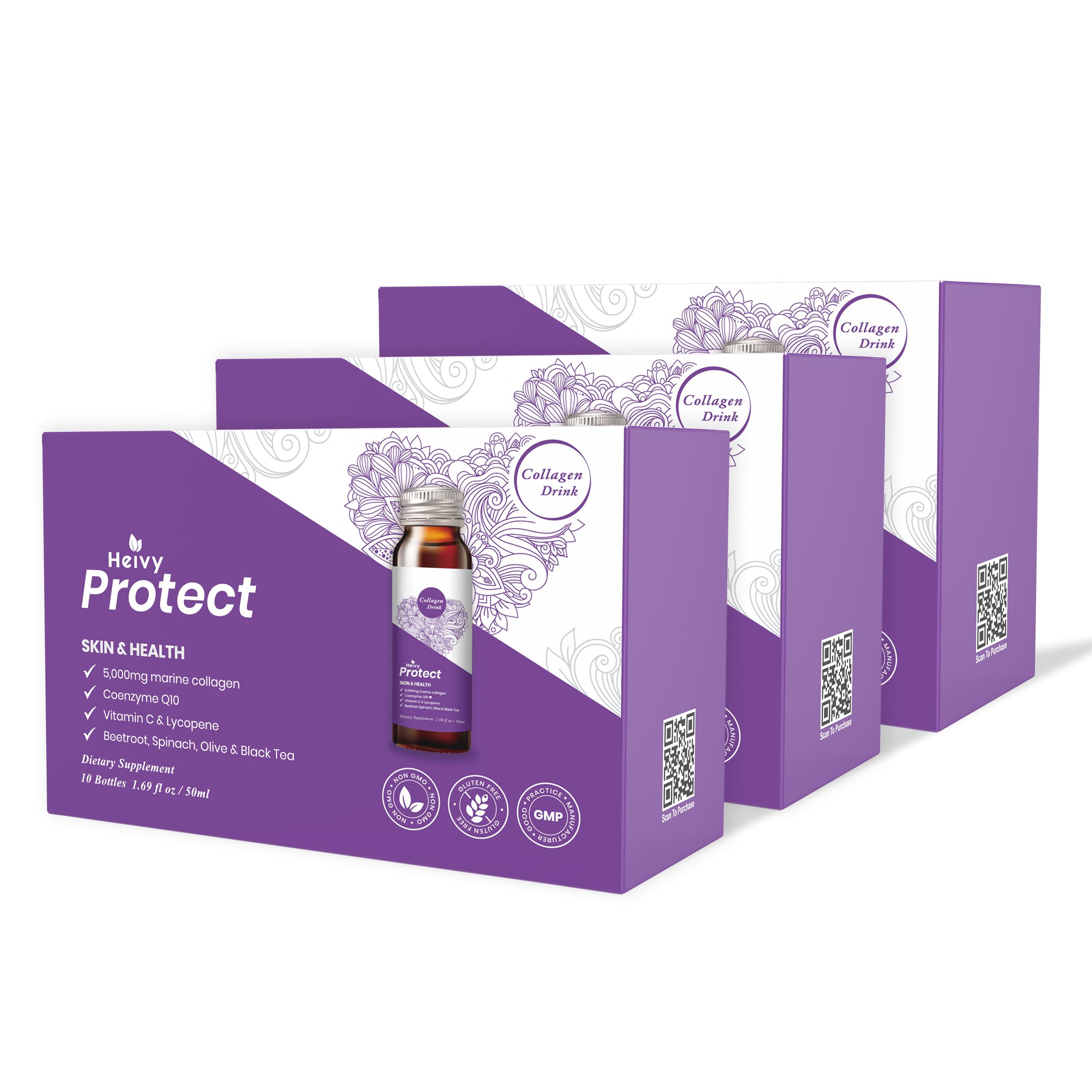 Premium Marine Collagen Drink for Women - 1.69 Fl Oz (30 Pack) | Energy Booster with Antioxidants | Supports Detox & Skin Health | Great for Post-Workout Recovery & Daily Wellness Routine