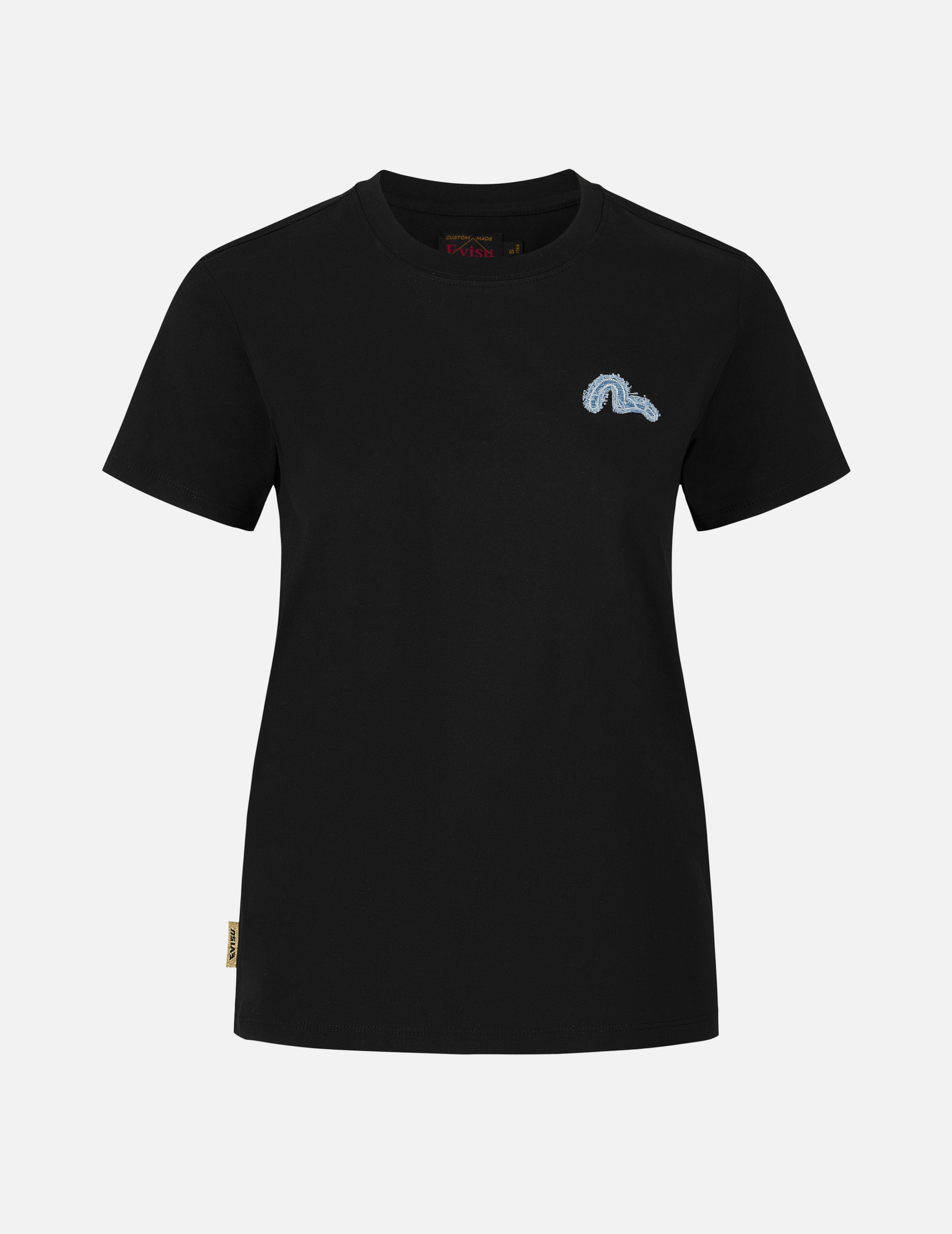 Deconstructed Denim Applique Embroidery Regular Fit T-Shirt for Men | Vintage Inspired Casual Tee | Perfect for Streetwear, Music Festivals & Everyday Wear