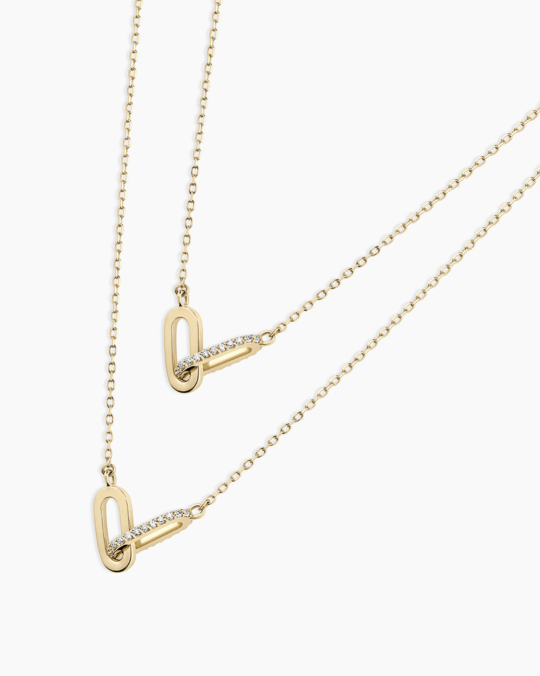 Diamond Bond Interlocking Link Necklace for Women - Elegant 14K Gold Plated Chain Jewelry for Everyday Wear & Special Occasions