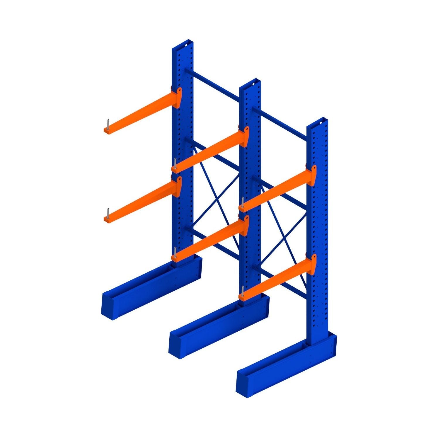 Heavy Duty Cantilever Racking System - 2 Bay Industrial Storage Shelves for Warehouse & Workshop Organization
