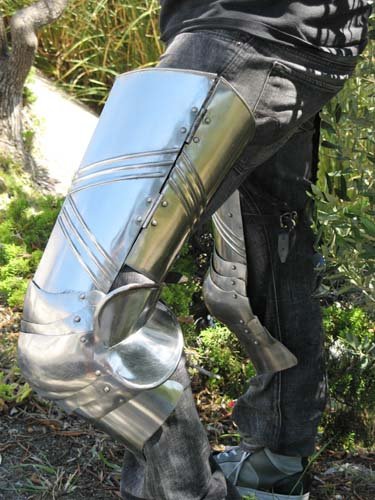 Full Leg Steel Gothic Armor - Authentic Medieval Knight Costume for LARP, Cosplay & Renaissance Fairs | Durable Metal Leg Protection for Historical Reenactments & Themed Events