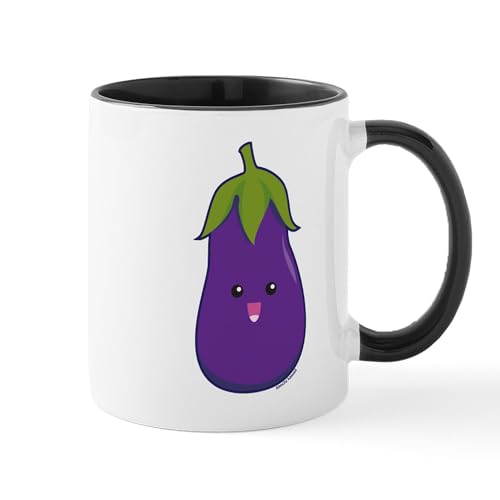 White/Black Inside - Eggplant Mug