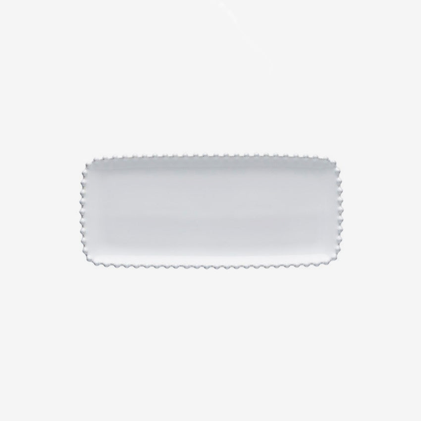 Costa Nova Pearl White Rectangular Tray - Elegant Serving Tray for Dining, Kitchen, and Home Decor | Perfect for Entertaining, Parties, and Daily Use