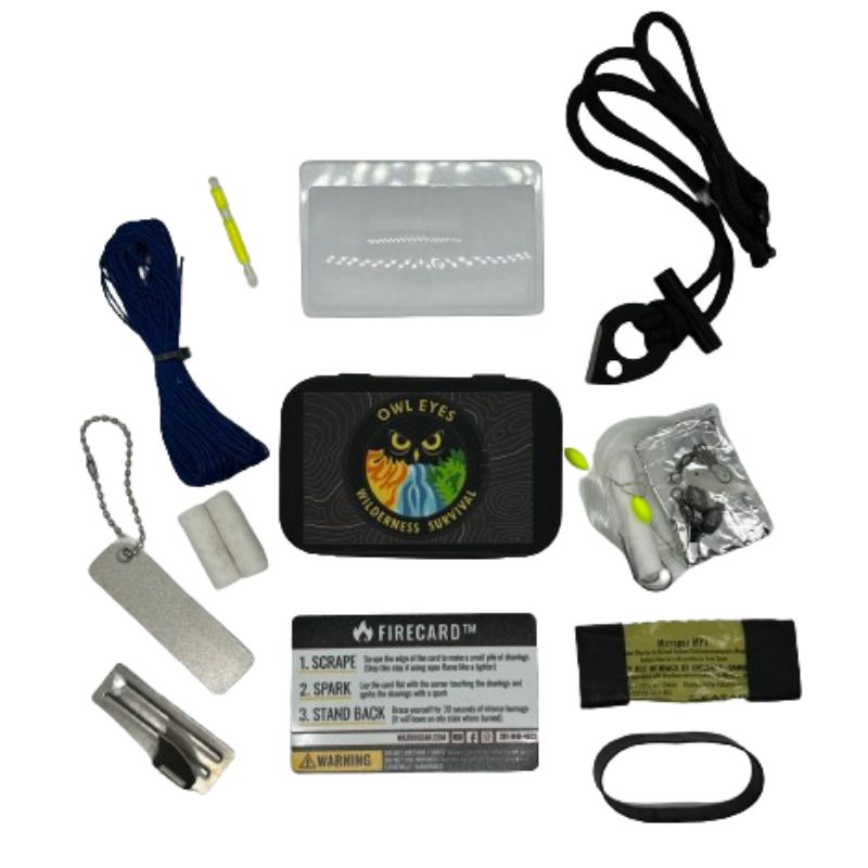 Owl Eyes Wilderness Survival Tins - Compact Emergency Kit for Outdoor Adventures, Camping, Hiking & Survival Gear - Essential for Backpacking, Bushcraft & Emergency Preparedness
