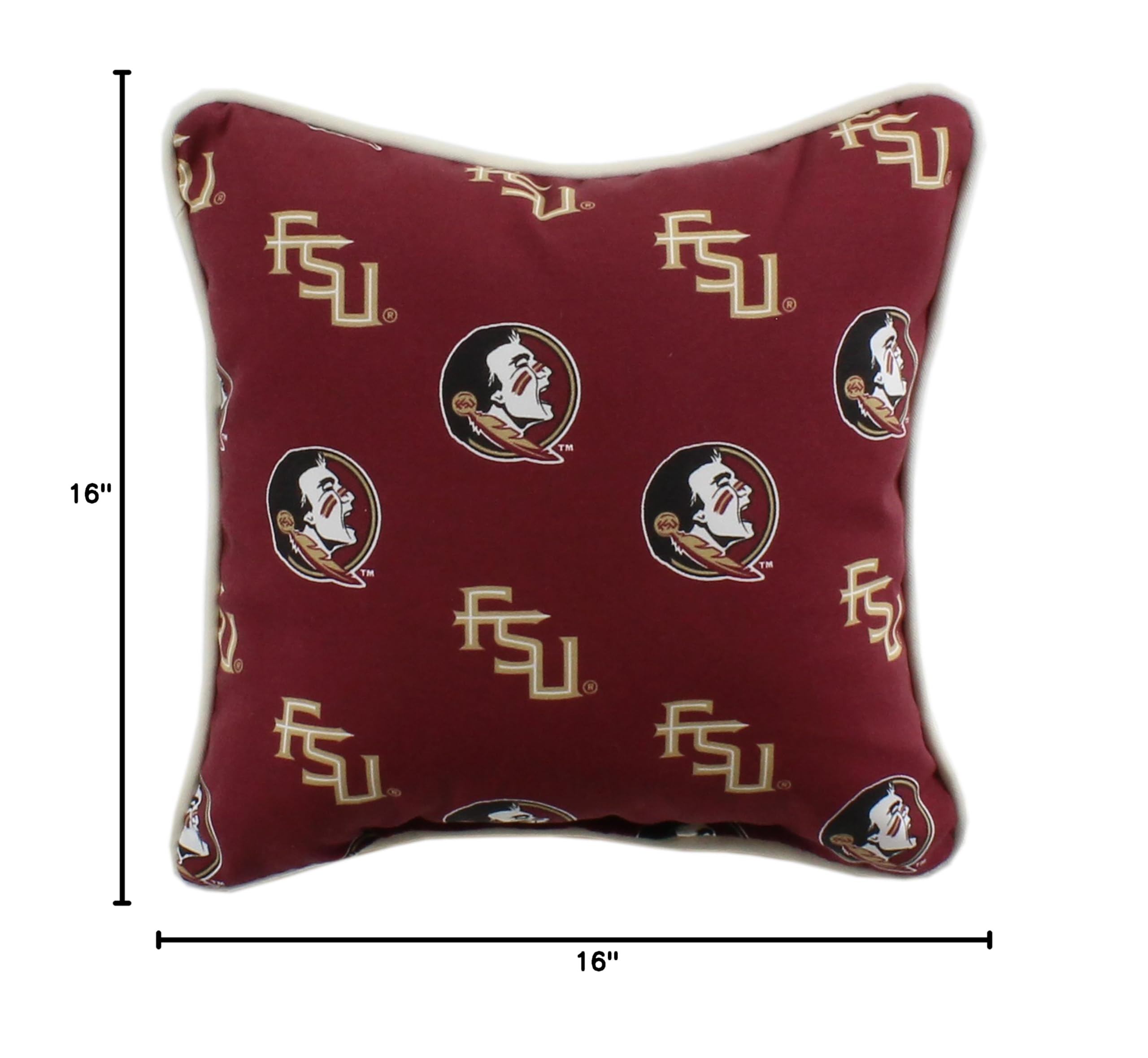 Florida State Seminoles Decorative Throw Pillow Cover 16x16 Inches - College Covers Outdoor Indoor Sofa Couch Bedroom Decor for Game Day & Home Styling