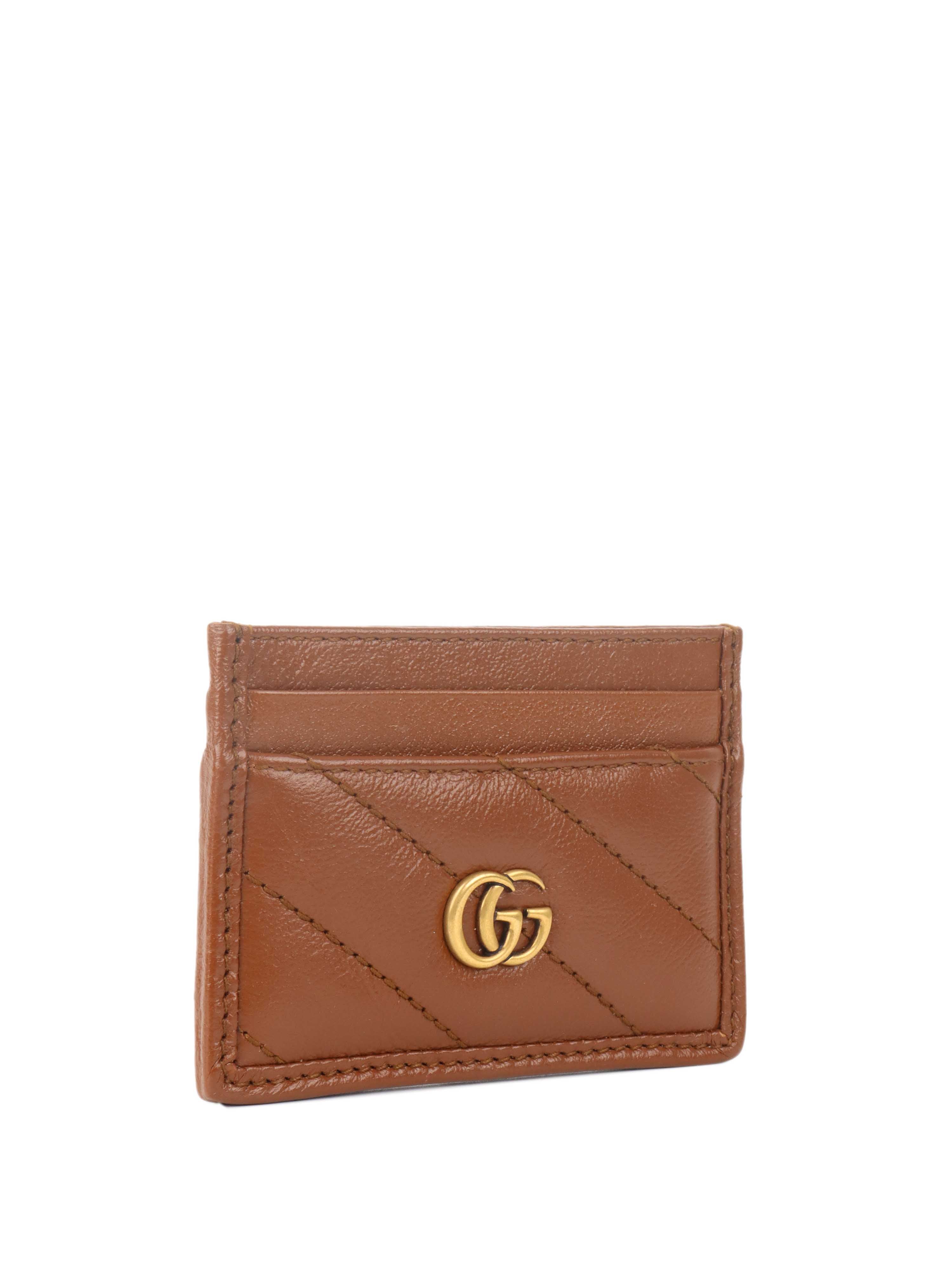 Gucci GG Supreme Brown Leather Card Holder Wallet for Men & Women - Perfect for Everyday Use, Travel & Business