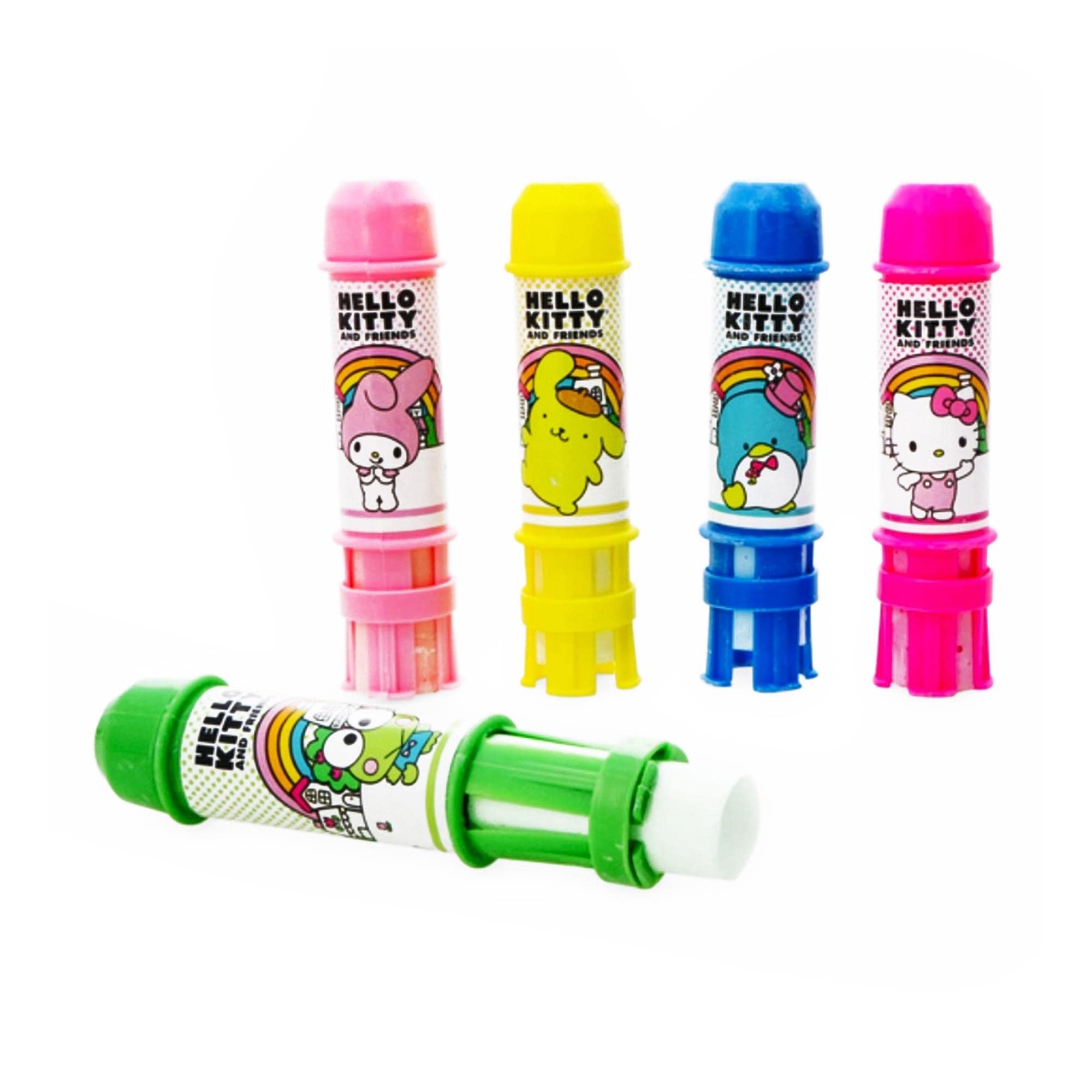 Inkology Hello Kitty and Friends Jumbo Sidewalk Chalk Set with 5 Holders - Colorful Outdoor Drawing for Kids, Sidewalk Art, Playground Fun & Birthday Party Activities