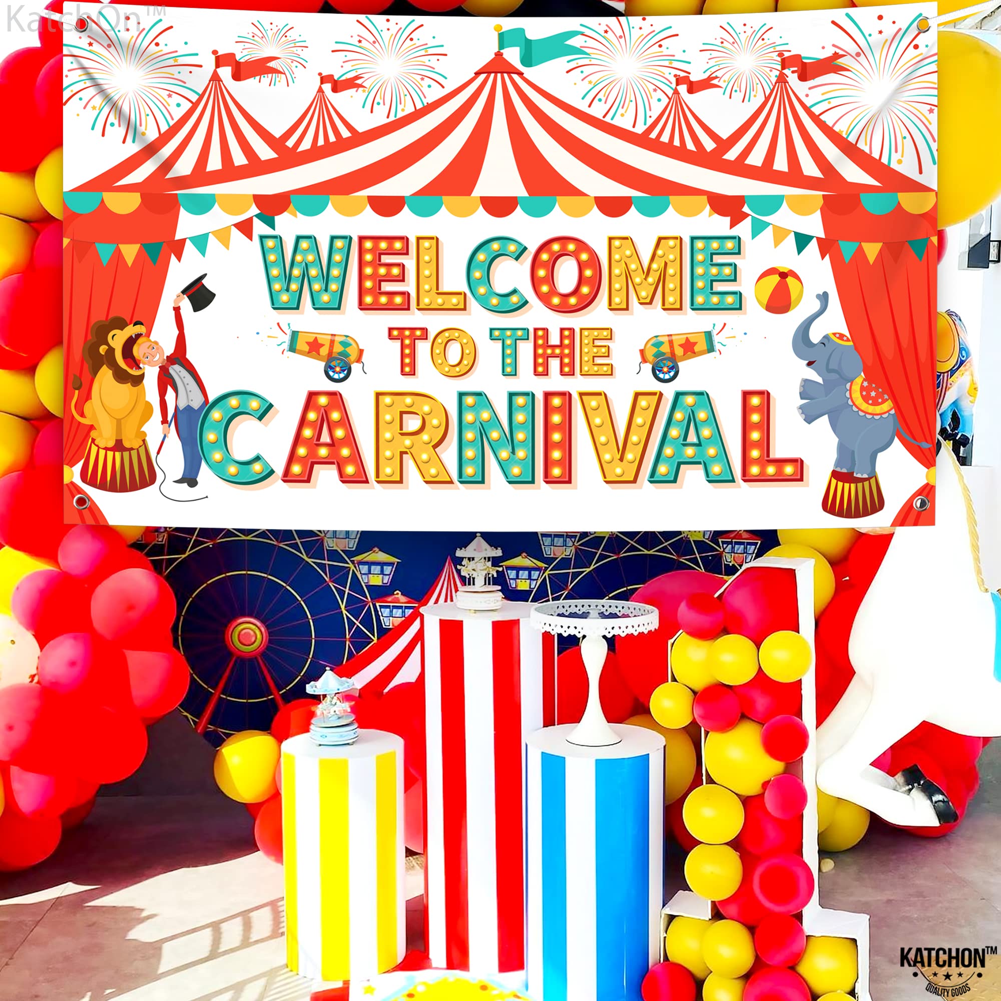 KatchOn Carnival Banner 72x44 Inch - Party Decor & Backdrop for Events