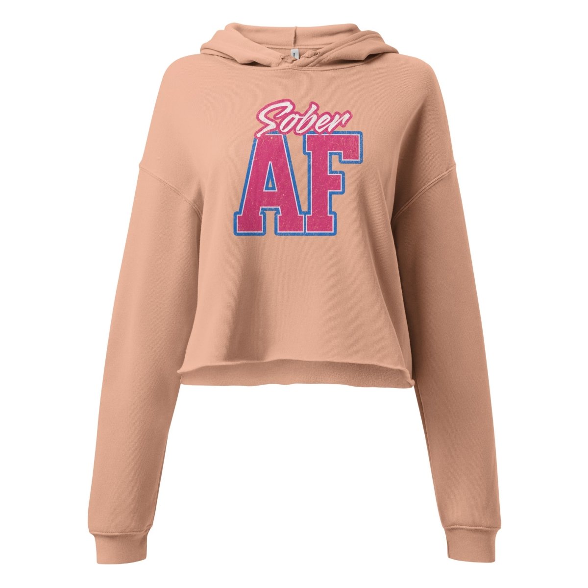 Sober AF Trendy Crop Hoodie for Women - Stylish Oversized Pullover Sweatshirt for Casual Wear, Gym, and Street Fashion