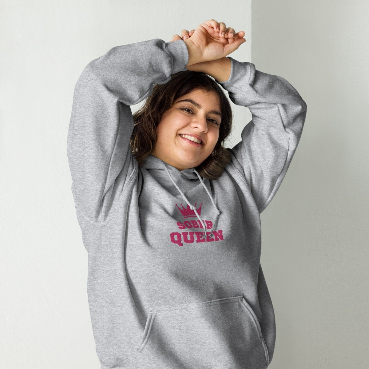 Sober Queen Embroidered Unisex Hoodie - Stylish Streetwear for Men & Women - Perfect for Casual Wear, Gym, and Outdoor Activities