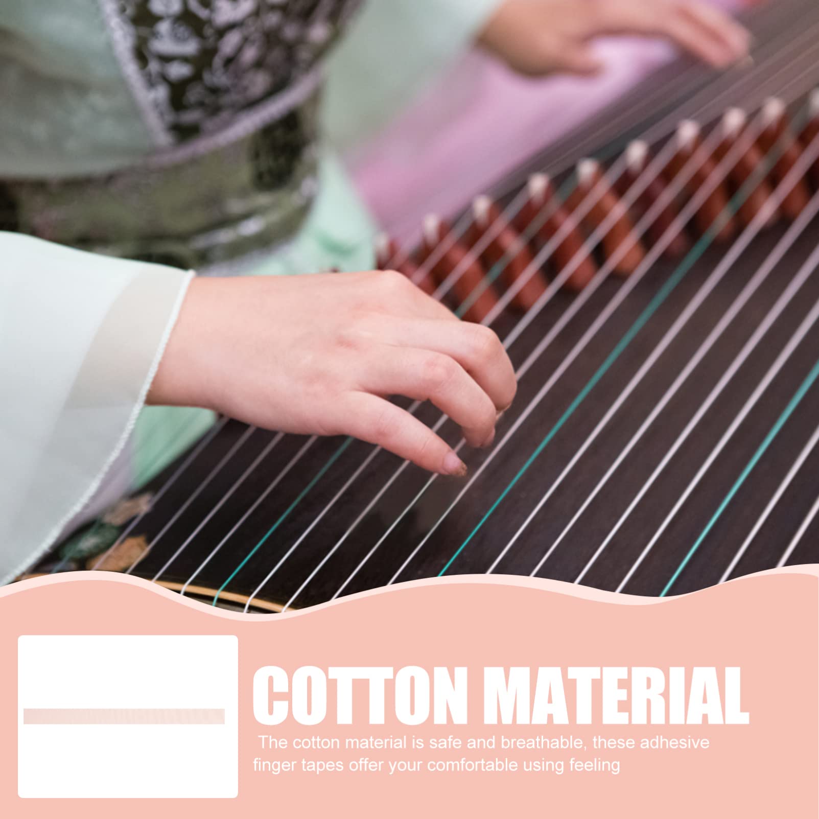 Guzheng Finger Tape 100pcs - Breathable Cotton Adhesive Protector for Guzheng Players | Professional Thumb & Finger Protection Tape | Ideal for Beginners, Kids & Professional Performers | Perfect for Practice, Performances & Instrument Care